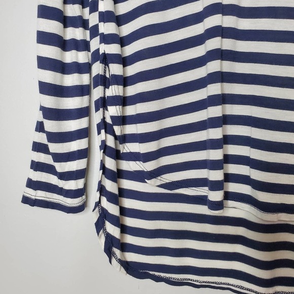 Madewell Anthem Long Sleeve V-Neck Tee Striped Blue White Size XS - Picture 4 of 9